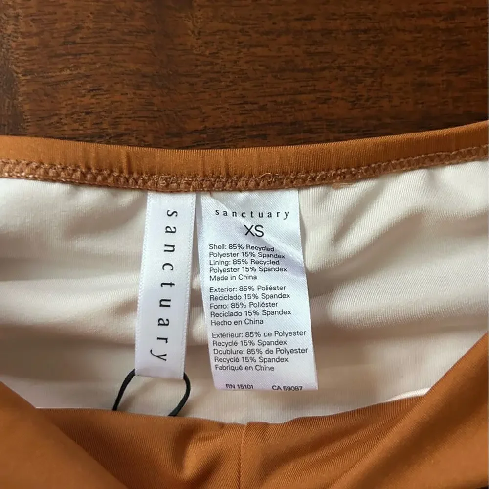 Sanctuary Swim High Leg V-Waist Bikini Bottoms Lion Abstract Pattern NWT Size XS